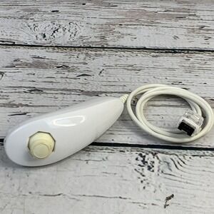 Nintendo Wii Nunchuk Controller White Wired Auxiliary Gamepad‎ OEM Tested